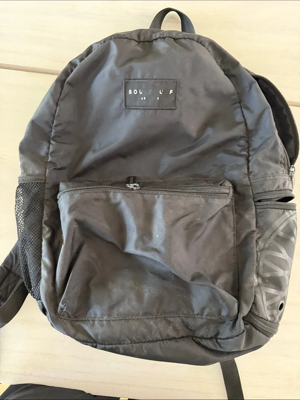 soulcycle Black Men's Backpack with Front Zip Pocket